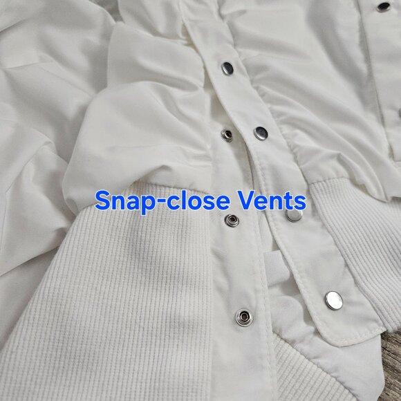 ATHLETA White Hooded Jacket Warm-up Size L - Picture 8 of 15